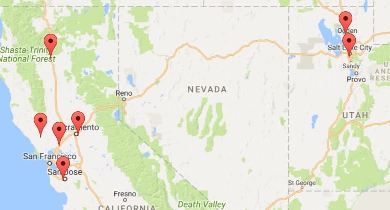 NSM locations California and Utah