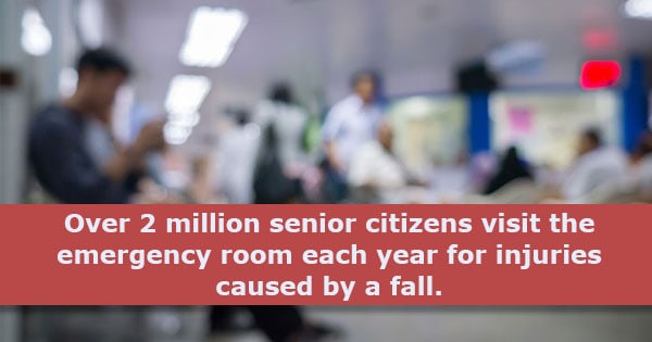 over 2 million senior citizens visit the emergency room each year for injuries caused by a fall